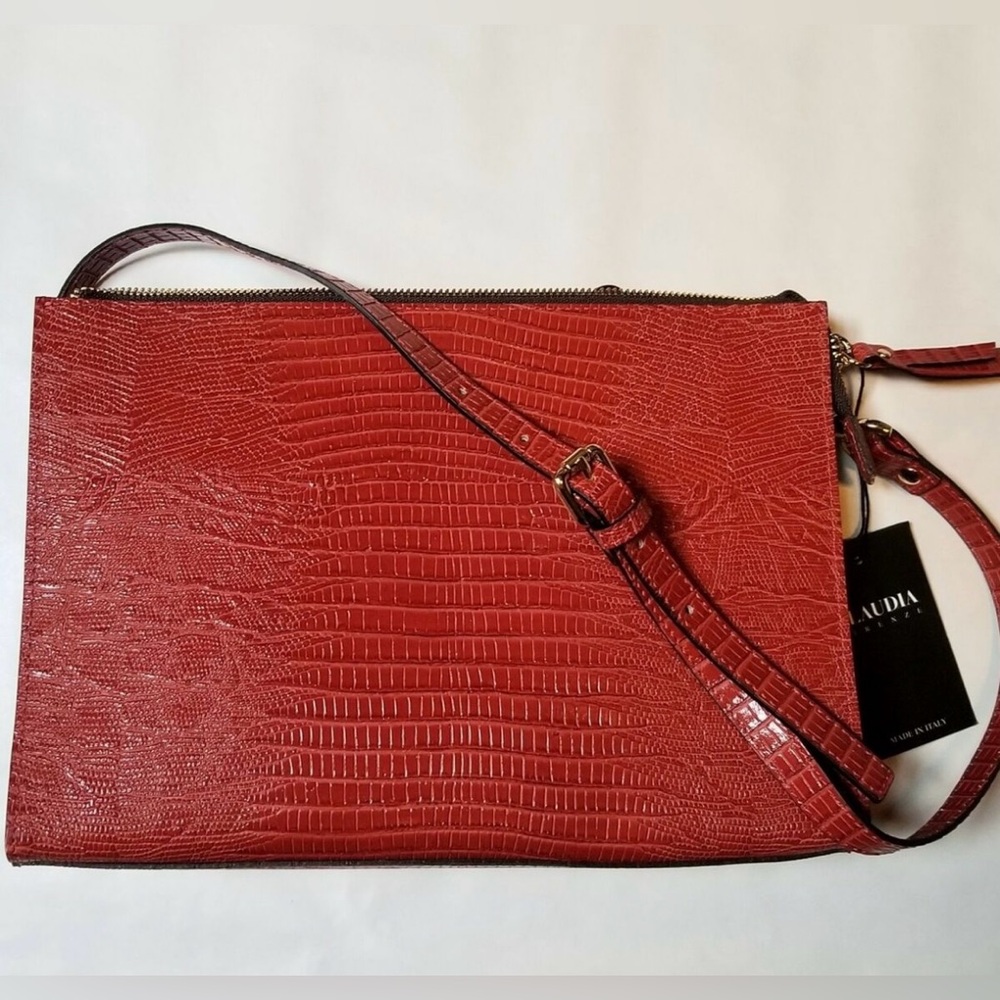 NWT Claudia Firenze 'Micol' Lizard Print Embossed Leather Crossbody